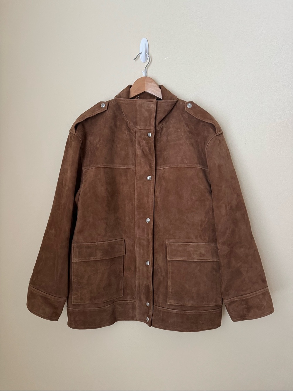 Anine Bing Roux Jacket Suede Leather Tobacco Medium - Picture 2 of 6